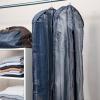 Household Essentials Hanging Zippered Garment Storage Bag with Clear Vision Front, Set of 2, Graphite Gray(Denim)