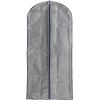 Household Essentials Hanging Zippered Garment Storage Bag with Clear Vision Front, Set of 2, Graphite Gray(Denim)