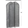 Household Essentials Hanging Zippered Garment Storage Bag with Clear Vision Front, Set of 2, Graphite Gray(Graphite)