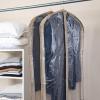 Household Essentials Hanging Zippered Garment Storage Bag with Clear Vision Front, Set of 2, Graphite Gray(Latte)