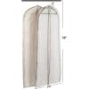 Household Essentials Hanging Zippered Garment Storage Bag with Clear Vision Front, Set of 2, Graphite Gray(Silver)
