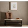 Household Essentials Harper Metal Bench with Boucle Upholstered Cushion, Blue-Grey and Black(Cream)