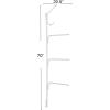 Household Essentials Hinge-It Clutterbuster Steel Valet Family Towel Bar, Silver(White)
