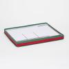 Household Essentials Holiday Stemware Storage Box, Windowed Storage with Lid, 12 Storage Compartments, Double Handles, Perfect for Storing Special Occasion Glassware, Red with Green Trim(Red)