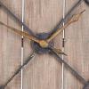 Household Essentials Household Essentials Large Oversized Decorative Rustic Wall Clock, Brown Wood / black Metal
