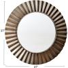 Household Essentials Household Essentials Wood Framed Sunburst Metal Mirror, Brown(Metal)