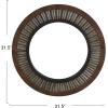Household Essentials Household Essentials Wood Framed Sunburst Metal Mirror, Brown(Wood and Metal)