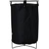 Household Essentials Iron Laundry Hamper with Removable Bag(Black)