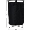 Household Essentials Iron Laundry Hamper with Removable Bag(Black)