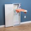 Household Essentials Iron ‘n Fold Wall Ironing Board Cabinet, Built-In Ironing Board, 7 Height Settings, Includes Pad with Cover, White(White)