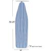 Household Essentials Ironing Board with Steel Top and Striped Design, Blue and White