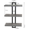Household Essentials Jamestown 3 Tier Wall Shelf with Single-Hole Mount Rustic Slate Concrete and Grey Metal