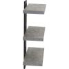 Household Essentials Jamestown 3 Tier Wall Shelf with Single-Hole Mount Rustic Slate Concrete and Grey Metal
