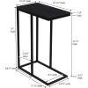 Household Essentials Jamestown C-Shaped for Accessibility Side End Table Black Oak Wood Grain and Black Metal