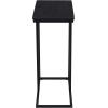 Household Essentials Jamestown C-Shaped for Accessibility Side End Table Black Oak Wood Grain and Black Metal