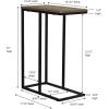 Household Essentials Jamestown C-Shaped for Accessibility Side End Table Rustic Texture Slate Concrete and Black Metal(Ashwood)