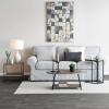 Household Essentials Jamestown C-Shaped for Accessibility Side End Table Rustic Texture Slate Concrete and Black Metal(Ashwood)
