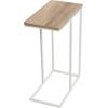 Household Essentials Jamestown C-Shaped for Accessibility Side End Table Rustic Texture Slate Concrete and Black Metal(Coastal Oak)