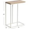 Household Essentials Jamestown C-Shaped for Accessibility Side End Table Rustic Texture Slate Concrete and Black Metal(Coastal Oak)