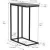 Household Essentials Jamestown C-Shaped for Accessibility Side End Table Rustic Texture Slate Concrete and Black Metal(Slate)