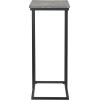 Household Essentials Jamestown C-Shaped for Accessibility Side End Table Rustic Texture Slate Concrete and Black Metal(Slate)
