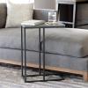 Household Essentials Jamestown C-Shaped for Accessibility Side End Table Rustic Texture Slate Concrete and Black Metal(Slate)