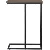 Household Essentials Jamestown C-Shaped for Accessibility Side End Table Rustic Texture Slate Concrete and Black Metal(Walnut)