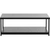 Household Essentials Jamestown Rectangular Coffee Table with Storage Shelf Coastal Oak Rustic Wood Grain and White Metal(Black)