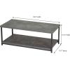 Household Essentials Jamestown Rectangular Coffee Table with Storage Shelf Coastal Oak Rustic Wood Grain and White Metal(Grey)