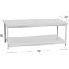 Household Essentials Jamestown Rectangular Coffee Table with Storage Shelf Coastal Oak Rustic Wood Grain and White Metal(White)