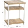 Household Essentials Jamestown Rectangular Side End Table with Storage Shelves Rustic Slate Concrete and Black Metal(Coastal Oak)