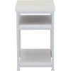 Household Essentials Jamestown Rectangular Side End Table with Storage Shelves Rustic Slate Concrete and Black Metal(Scandinavian White)