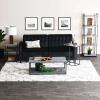 Household Essentials Jamestown Rectangular Side End Table with Storage Shelves Rustic Slate Concrete and Black Metal(Slate)