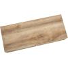 Household Essentials Jamestown TV Stand Coffee Table with Rectangular Storage Compartments Coastal Oak Rustic Wood Grain and White Metal(Distressed White)