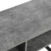 Household Essentials Jamestown TV Stand Coffee Table with Rectangular Storage Compartments Coastal Oak Rustic Wood Grain and White Metal(Grey)