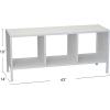 Household Essentials Jamestown TV Stand Coffee Table with Rectangular Storage Compartments Coastal Oak Rustic Wood Grain and White Metal(White)