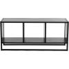 Household Essentials Jamestown TV Stand Coffee Table with Square Cube Storage Compartments Ashwood Rustic Wood Grain and Black Metal(Black)