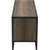 Household Essentials Jamestown TV Stand Coffee Table with Square Cube Storage Compartments Ashwood Rustic Wood Grain and Black Metal(Taupe)