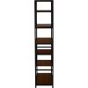 Household Essentials Jamestown Tall 6 Shelf Open Storage Bookshelf Black Oak Wood Grain and Black Metal(Brown)