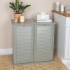 Household Essentials Laundry Sorter Cabinet, Oak Finish(Grey)