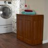 Household Essentials Laundry Sorter Cabinet, Oak Finish(Mahogany Finished Metal)