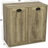 Household Essentials Laundry Sorter Cabinet, Oak Finish(Oak Finished Wood)
