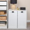 Household Essentials Laundry Sorter Cabinet, Oak Finish(White)