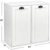 Household Essentials Laundry Sorter Cabinet, Oak Finish(White)