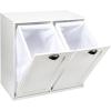 Household Essentials Laundry Sorter Cabinet, Oak Finish(White)