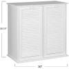 Household Essentials Laundry Sorter Cabinet, Oak Finish(White Wood Shutter)