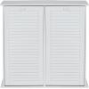 Household Essentials Laundry Sorter Cabinet, Oak Finish(White Wood Shutter)