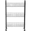 Household Essentials Matte Black Slim, 3 Shelf Storage Cart with Wheels(7″ Black – Basic)