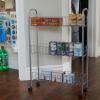 Household Essentials Matte Black Slim, 3 Shelf Storage Cart with Wheels(7″ Silver – Basic)