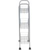 Household Essentials Matte Black Slim, 3 Shelf Storage Cart with Wheels(7″ Silver – Basic)